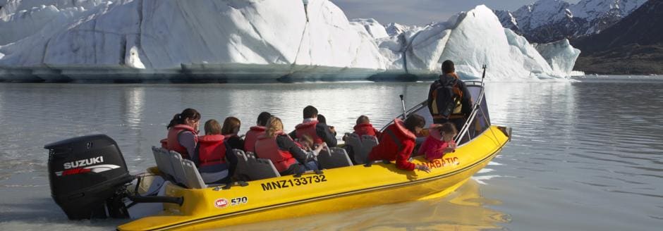 lake sailing through glacier