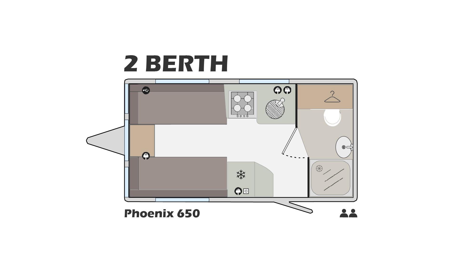 Phoenix 420 Two berth Plan view