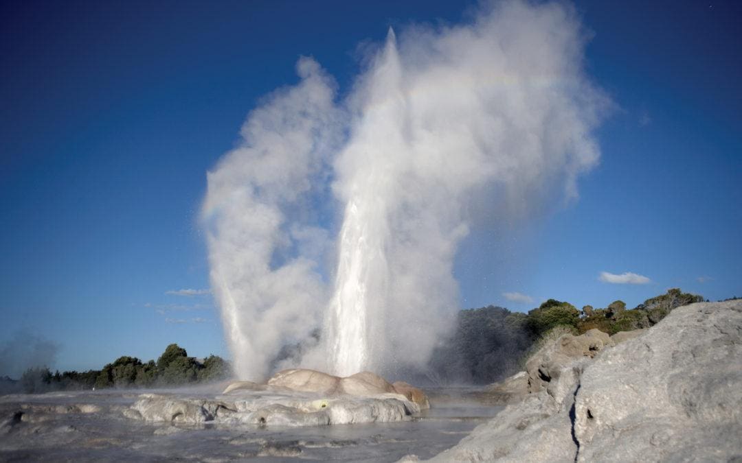 Whakarewarewa Thermal area, Rotorua, New Zealand. Pohutu Geyser.